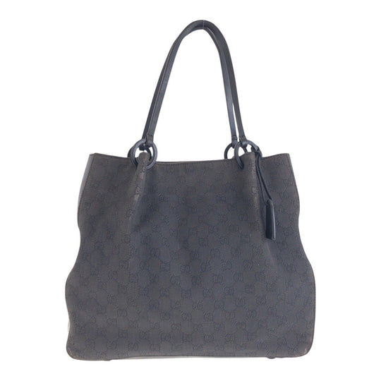 GUCCI Tote Bag 101920 GG canvas, leather Black black Tote Bag Shoulder Bag Women Used Authentic