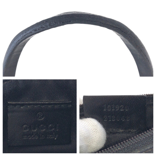 GUCCI Tote Bag 101920 GG canvas, leather Black black Tote Bag Shoulder Bag Women Used Authentic