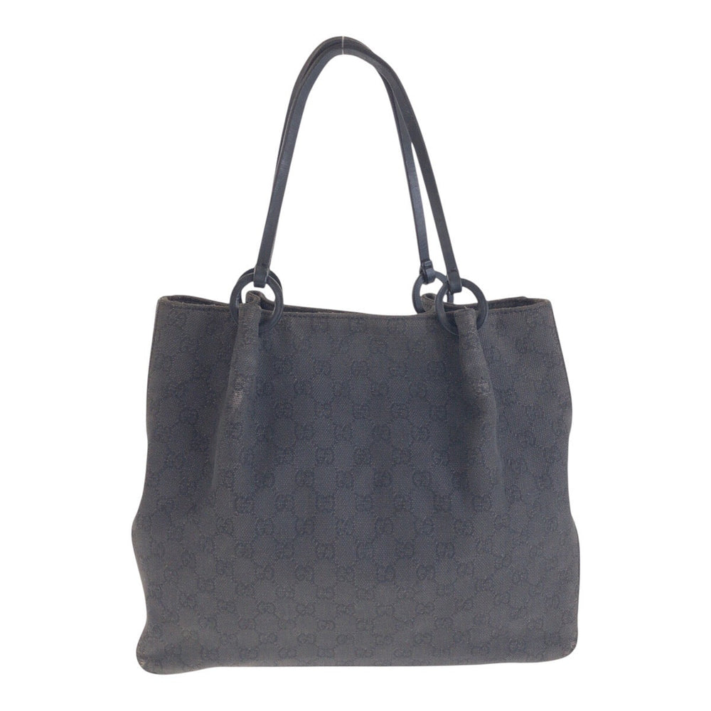 GUCCI Tote Bag 101920 GG canvas, leather Black black Tote Bag Shoulder Bag Women Used Authentic