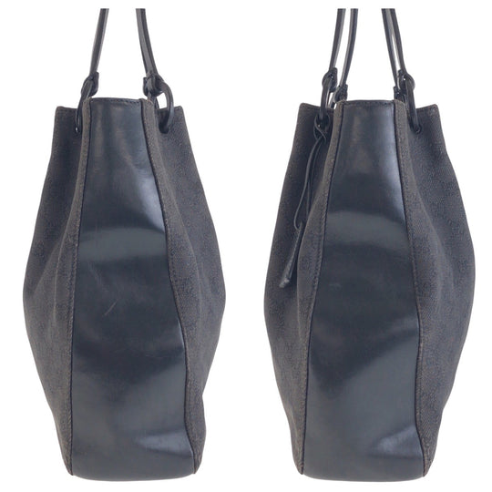 GUCCI Tote Bag 101920 GG canvas, leather Black black Tote Bag Shoulder Bag Women Used Authentic
