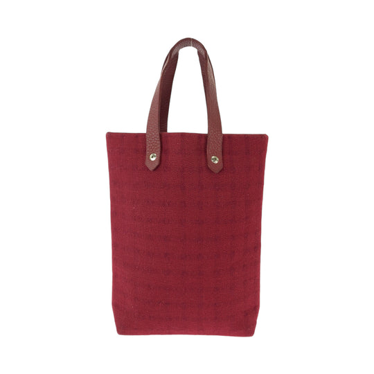 HERMES Tote Bag wool Red Silver Metal Tote Bag handbag Amedaba Diago PM Women Used Authentic