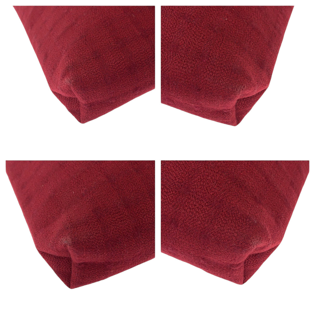 HERMES Tote Bag wool Red Silver Metal Tote Bag handbag Amedaba Diago PM Women Used Authentic