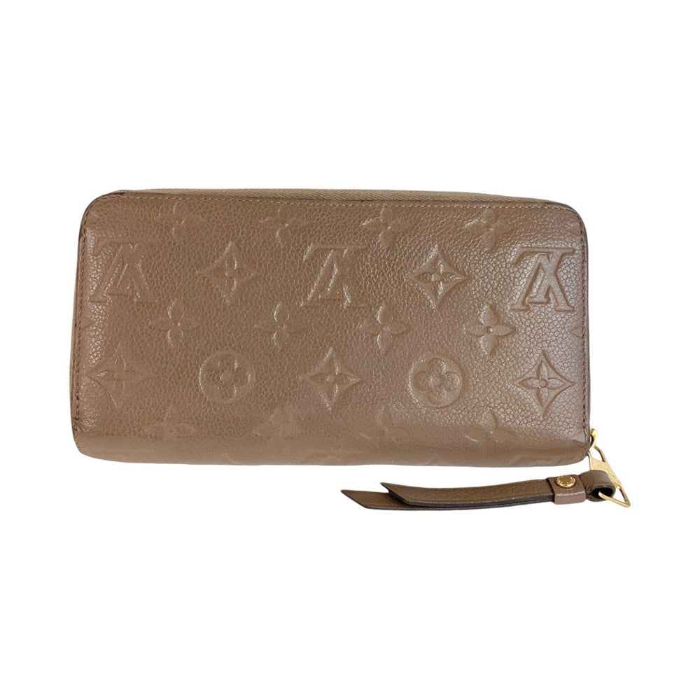 LOUIS VUITTON Long Wallet Purse M69034 leather Tourterelle Greige Gold Metal Long Wallet Purse Zip Around Unisex Monogram Unplant Zippy wallet Women Used Authentic