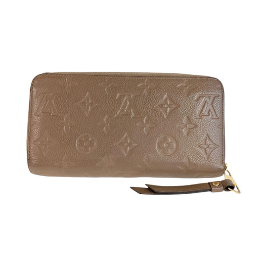 LOUIS VUITTON Long Wallet Purse M69034 leather Tourterelle Greige Gold Metal Long Wallet Purse Zip Around Unisex Monogram Unplant Zippy wallet Women Used Authentic
