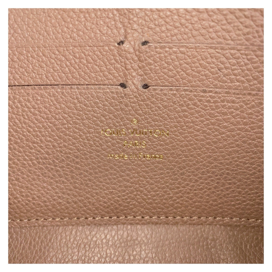 LOUIS VUITTON Long Wallet Purse M69034 leather Tourterelle Greige Gold Metal Long Wallet Purse Zip Around Unisex Monogram Unplant Zippy wallet Women Used Authentic