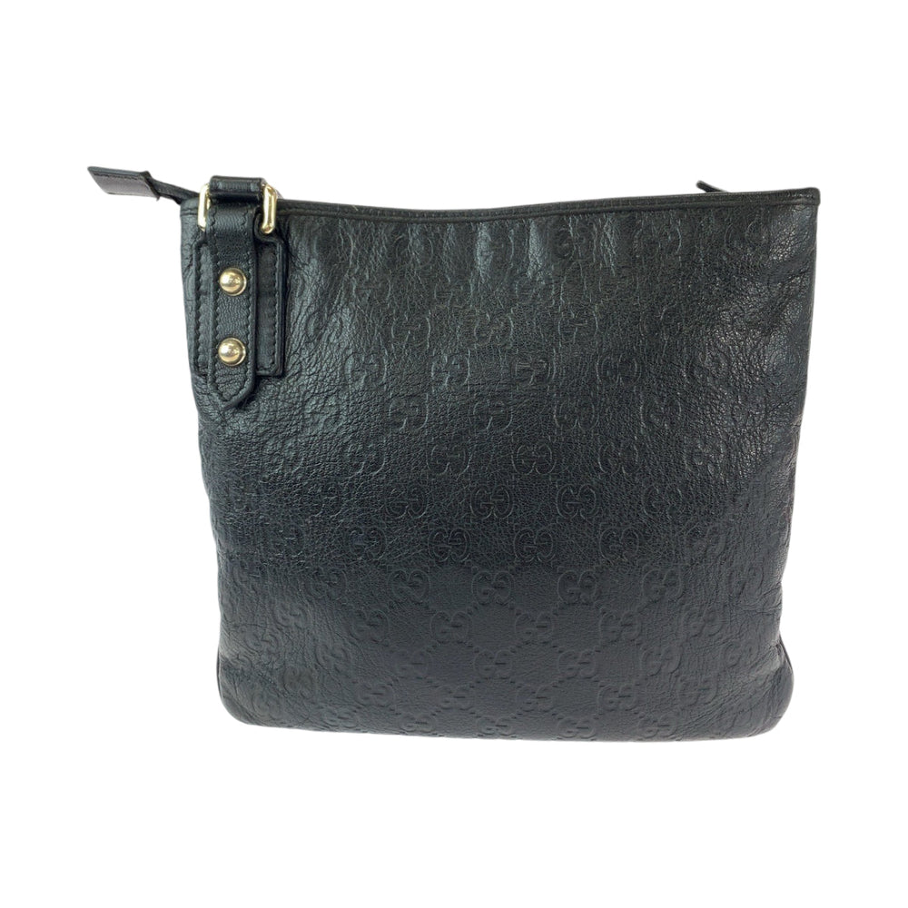 GUCCI Shoulder Bag 239347 leather Black SilverMetal Shoulder Bag pochette Guccisima mens Used Authentic
