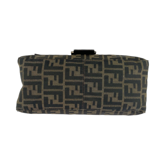 FENDI Shoulder Bag canvas Brown Silver Metal Shoulder Bag Shoulder Bag Zucca Mamma Bucket Women Used Authentic