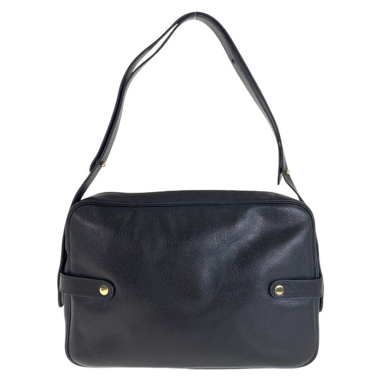 Dior Shoulder Bag leather Black GoldMetal Women Used Authentic