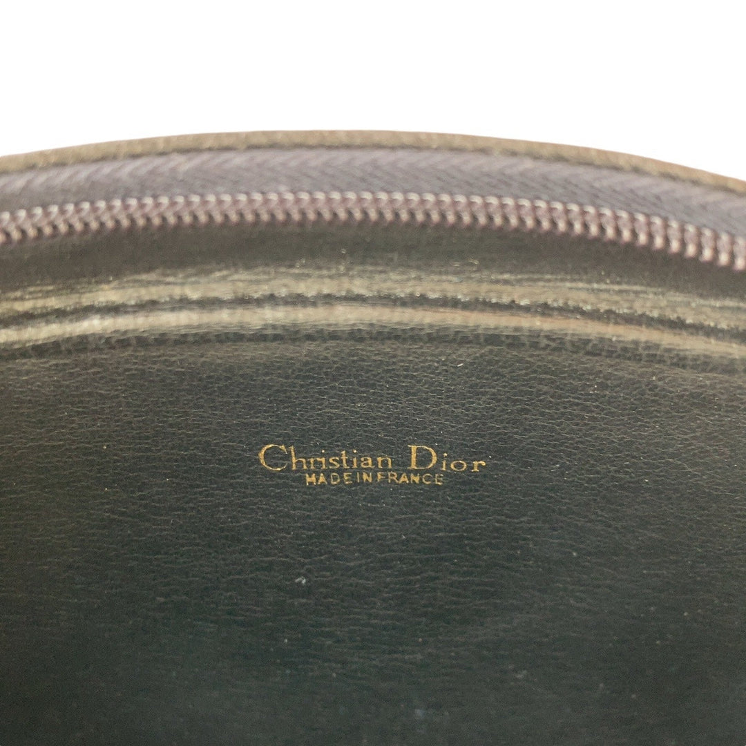 Dior Shoulder Bag leather Black GoldMetal Women Used Authentic