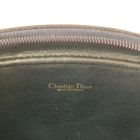 Dior Shoulder Bag leather Black GoldMetal Women Used Authentic