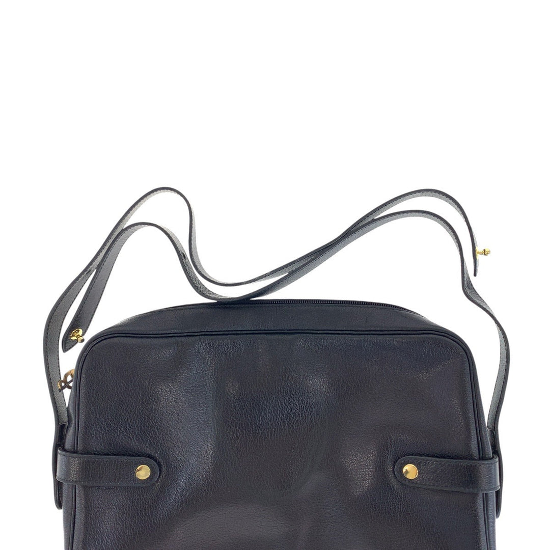 Dior Shoulder Bag leather Black GoldMetal Women Used Authentic