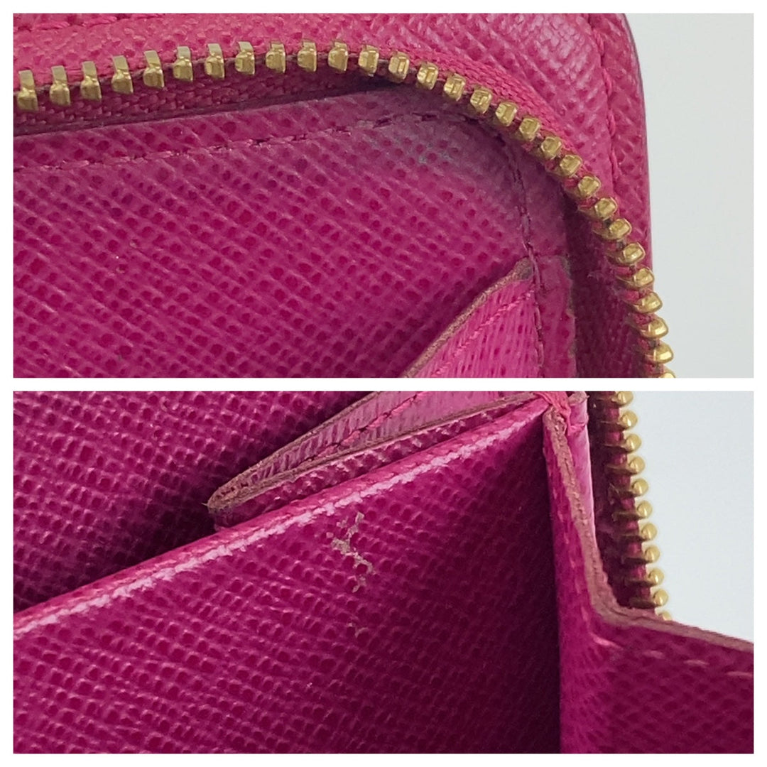 LOUIS VUITTON Bifold Wallet M95188 leather Brown Pink Gold Metal Folding wallet Compact wallet Monogram Perfo Fuchsia Compact zip Women Used Authentic