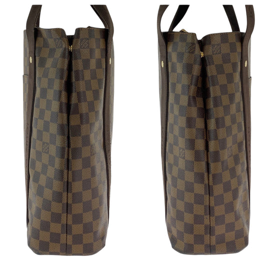 LOUIS VUITTON Tote Bag N52006 PVC Brown Gold Metal Tote Bag Business Bag Shoulder Bag Damier Ebene Kabbabobur mens Used Authentic