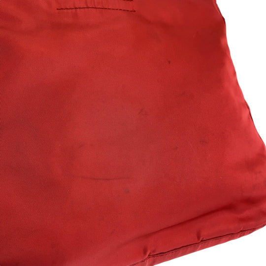 PRADA Tote Bag Nylon Red Tote Bag handbag Test Triangle With logo Women Used Authentic