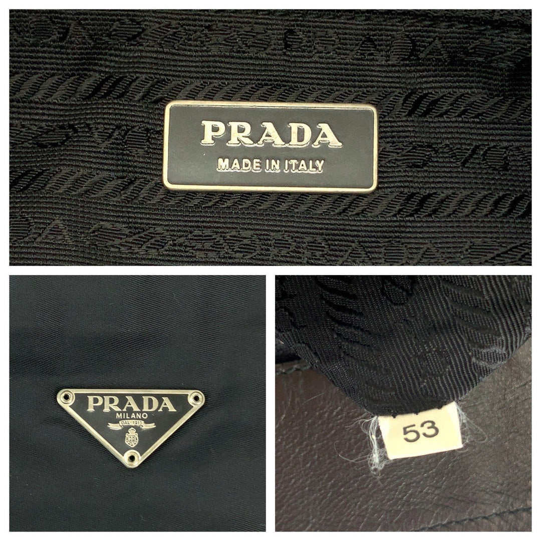 PRADA Shoulder Bag Nylon Black black Shoulder Bag Messenger bag Test Triangle With logo mens Used Authentic