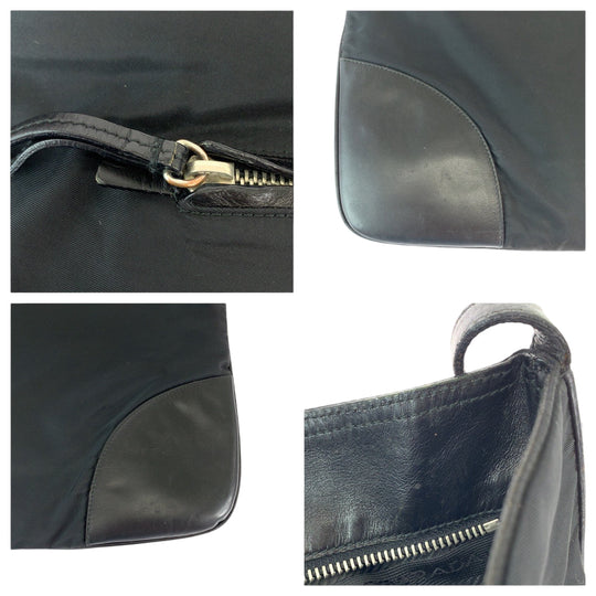 PRADA Shoulder Bag Nylon Black black Shoulder Bag Messenger bag Test Triangle With logo mens Used Authentic