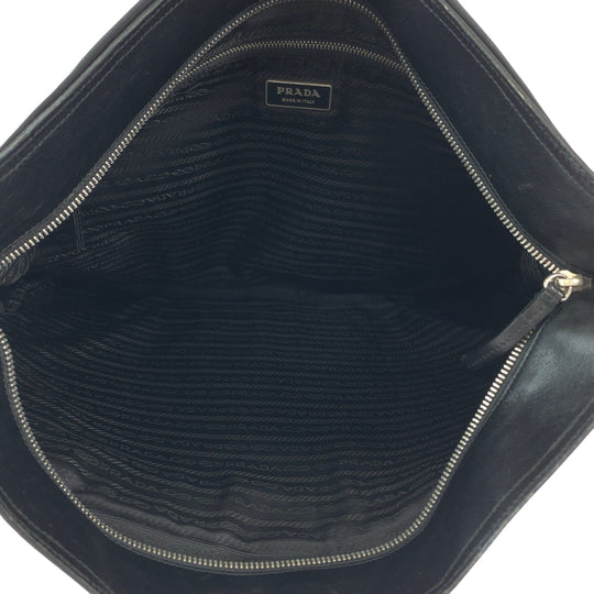 PRADA Shoulder Bag Nylon Black black Shoulder Bag Messenger bag Test Triangle With logo mens Used Authentic