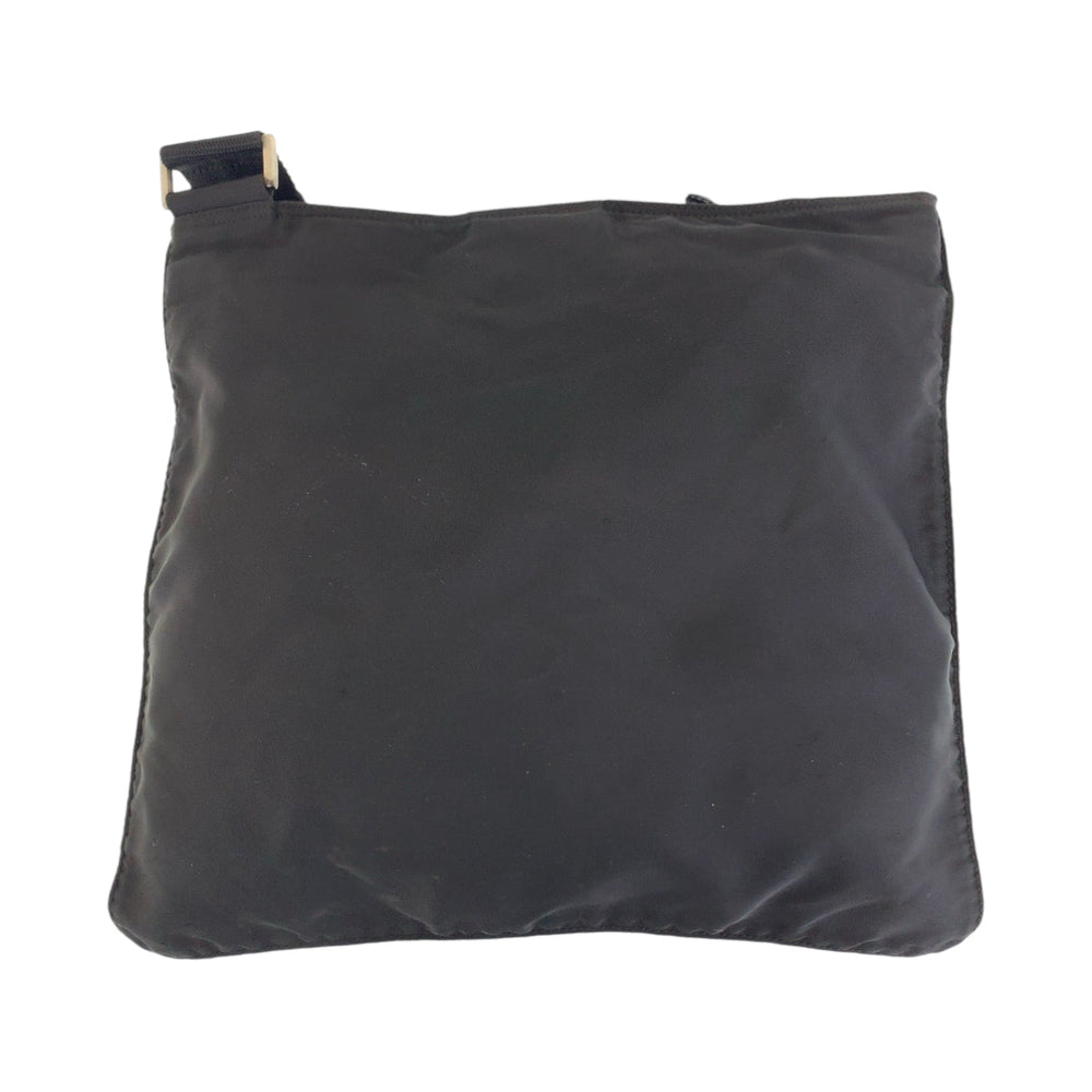 PRADA Shoulder Bag Nylon Black SilverMetal Shoulder Bag Messenger bag Test Triangle With logo mens Used Authentic