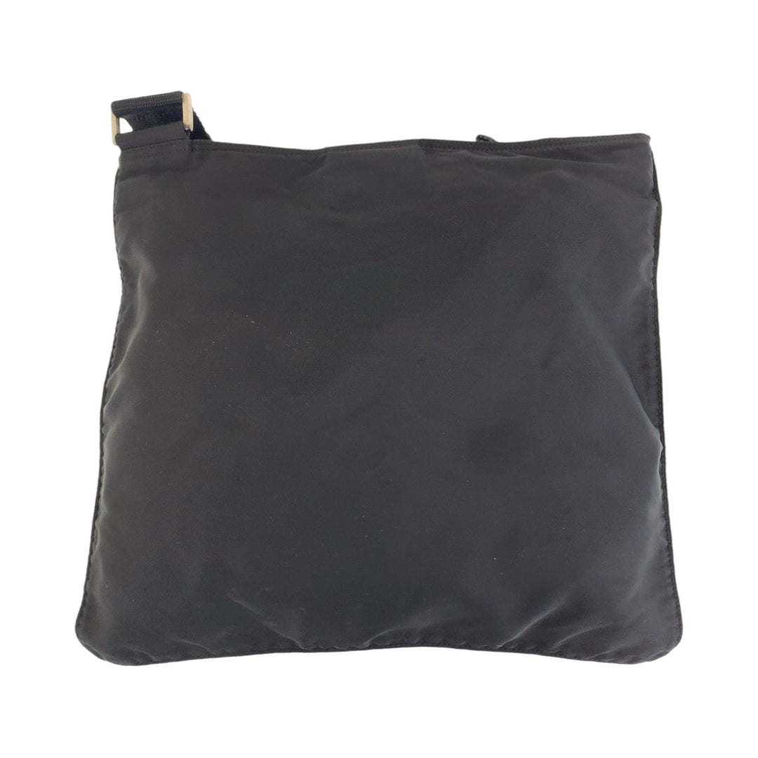 PRADA Shoulder Bag Nylon Black SilverMetal Shoulder Bag Messenger bag Test Triangle With logo mens Used Authentic