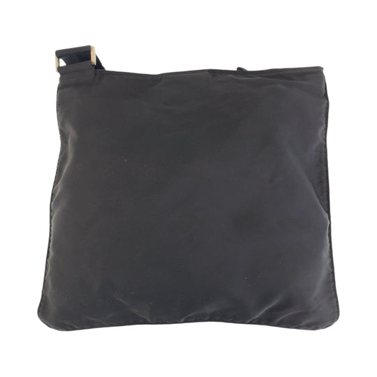 PRADA Shoulder Bag Nylon Black SilverMetal Shoulder Bag Messenger bag Test Triangle With logo mens Used Authentic
