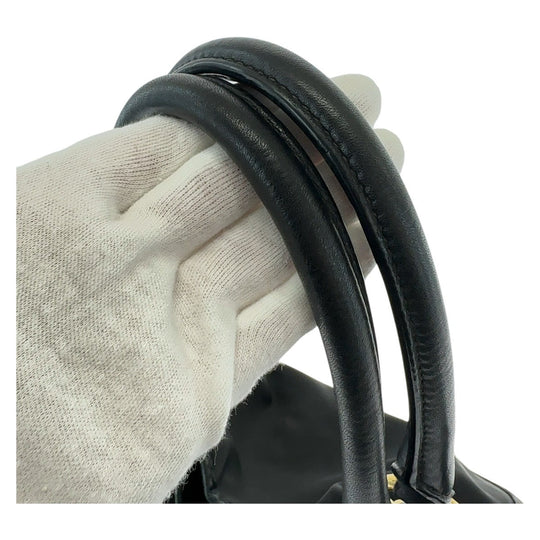 PRADA Tote Bag Nylon, Leather Black GoldMetal Tote Bag Shoulder Bag Handbag Women Used Authentic