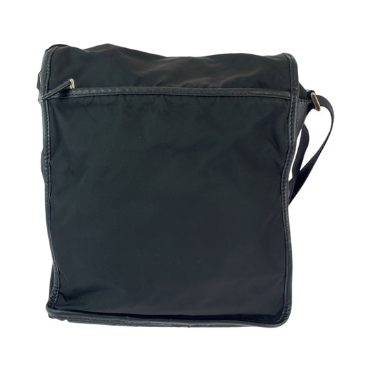 PRADA Shoulder Bag Nylon Black SilverMetal Shoulder Bag pochette Test Triangle With logo mens Used Authentic
