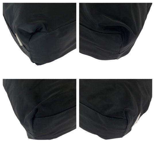 PRADA Shoulder Bag Nylon Black Clear One Shoulder Bag Test Triangle With logo plastic handle Women Used Authentic