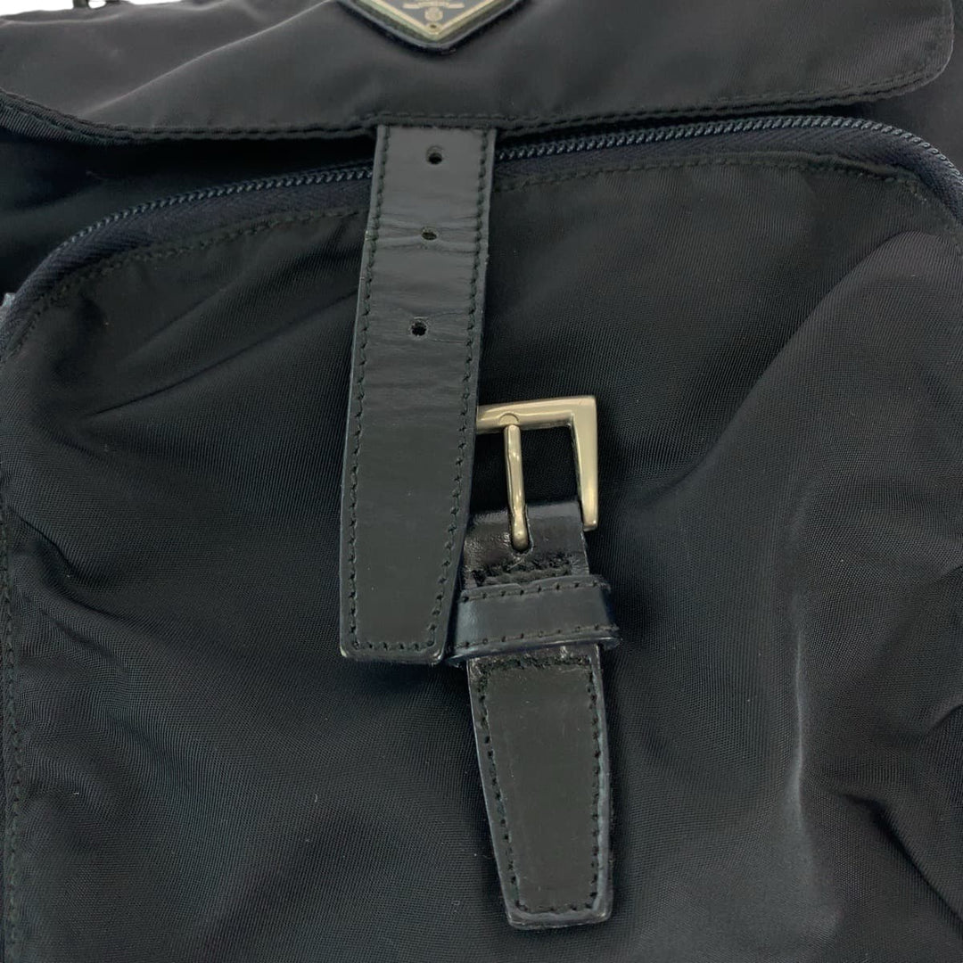 PRADA Shoulder Bag BT8994 Nylon Black SilverMetal Shoulder Bag Messenger bag Test Triangle With logo Women Used Authentic