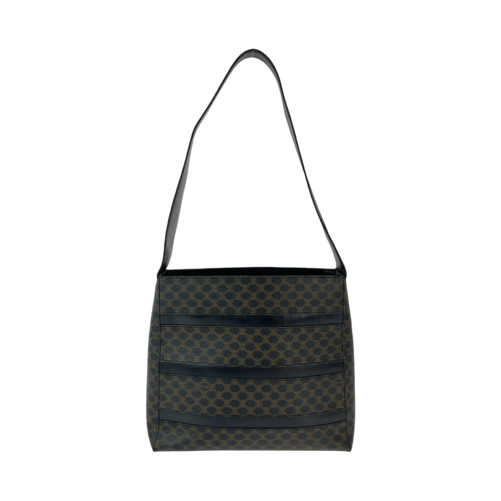 CELINE Shoulder Bag MC97 PVC Brown black Shoulder Bag Macadam Pattern Women Used Authentic