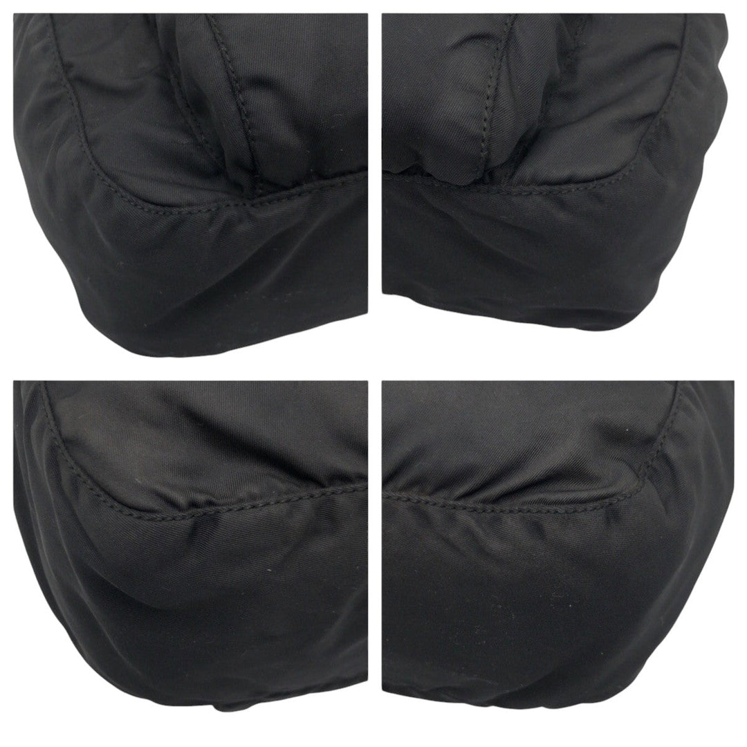 PRADA Shoulder Bag Nylon Black black Shoulder back pochette Test Triangular logo Women Used Authentic