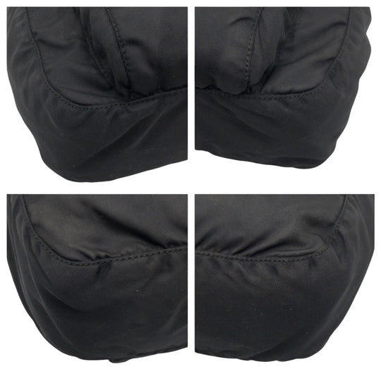 PRADA Shoulder Bag Nylon Black black Shoulder back pochette Test Triangular logo Women Used Authentic