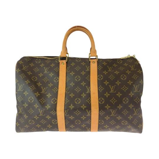 LOUIS VUITTON Boston Duffel bag M41426 PVC Brown Boston Duffel bag Handbag Monogram Keepall 50 Women Used Authentic