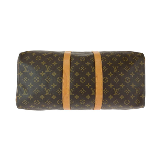 LOUIS VUITTON Boston Duffel bag M41426 PVC Brown Boston Duffel bag Handbag Monogram Keepall 50 Women Used Authentic