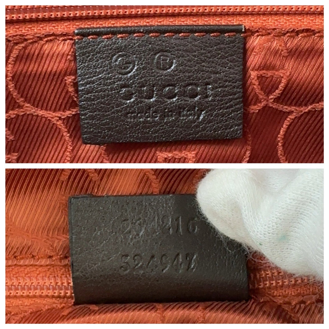 GUCCI Tote Bag 264216 Canvas, Leather Brown Gold Metal Tote Bag handbag Women Used Authentic