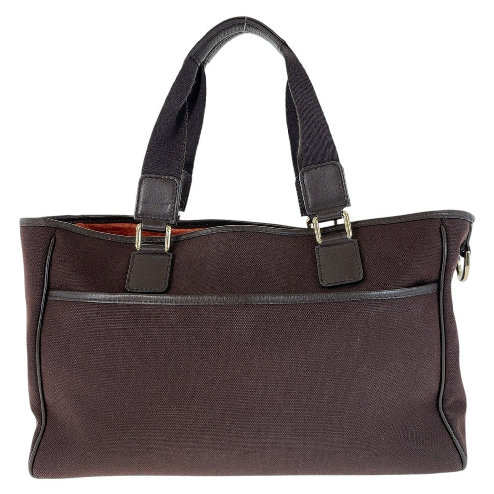GUCCI Tote Bag 264216 Canvas, Leather Brown Gold Metal Tote Bag handbag Women Used Authentic