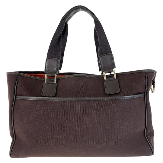 GUCCI Tote Bag 264216 Canvas, Leather Brown Gold Metal Tote Bag handbag Women Used Authentic