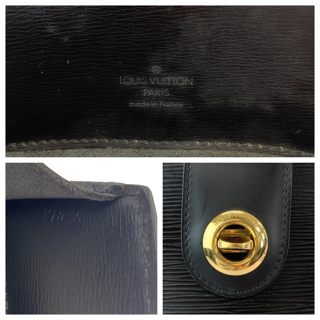 LOUIS VUITTON Shoulder Bag M52252 Epi Leather Noir Black Gold Metal Shoulder Bag Shoulder Bag Epi Cluny Women Used Authentic