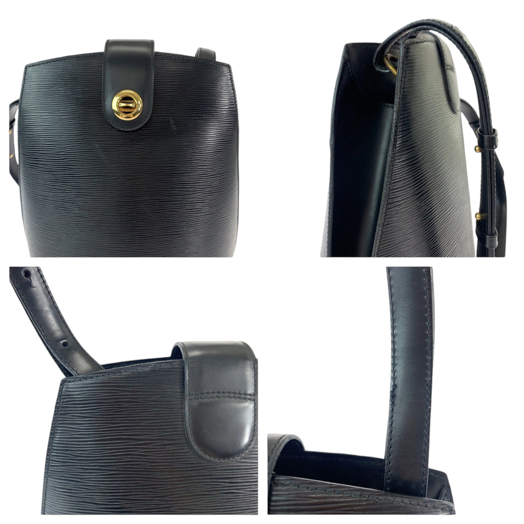 LOUIS VUITTON Shoulder Bag M52252 Epi Leather Noir Black Gold Metal Shoulder Bag Shoulder Bag Epi Cluny Women Used Authentic