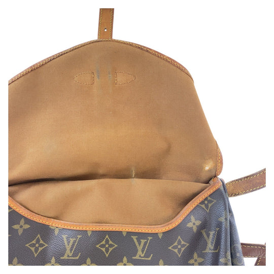 LOUIS VUITTON Shoulder Bag M42256 PVC, Leather Brown Gold Metal Shoulder Bag Messenger bag Monogram Saumur30 Women Used Authentic