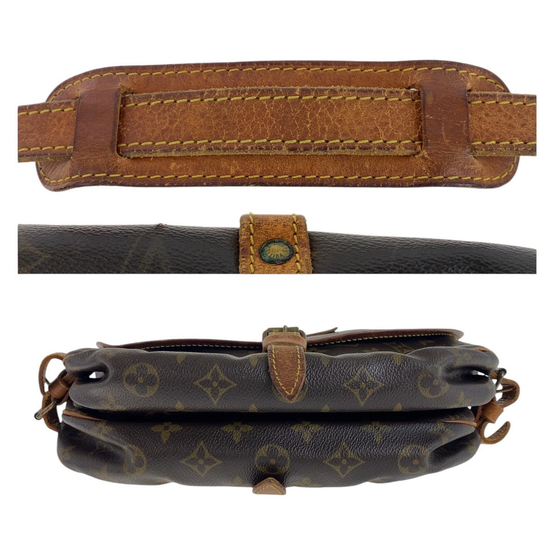 LOUIS VUITTON Shoulder Bag M42256 PVC, Leather Brown Gold Metal Shoulder Bag Messenger bag Monogram Saumur30 Women Used Authentic