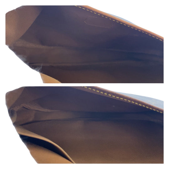 LOUIS VUITTON Shoulder Bag M42256 PVC, Leather Brown Gold Metal Shoulder Bag Messenger bag Monogram Saumur30 Women Used Authentic