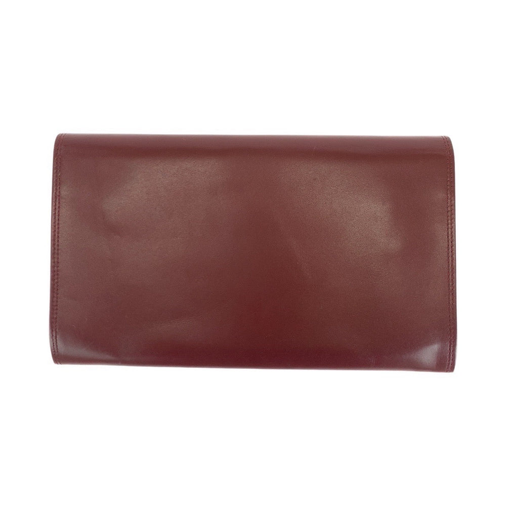 CARTIER Clutch bag leather wine-red Must Line