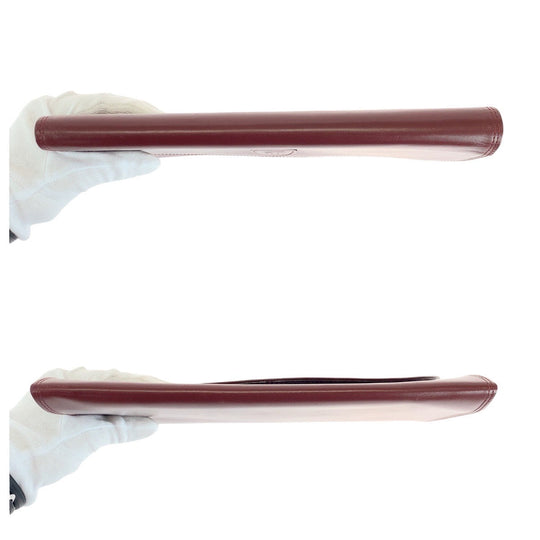 CARTIER Clutch bag leather wine-red Must Line