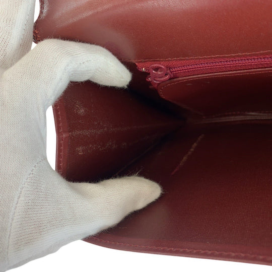 CARTIER Clutch bag leather wine-red Must Line
