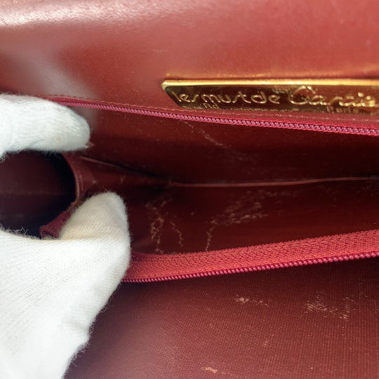 CARTIER Clutch bag leather wine-red Must Line
