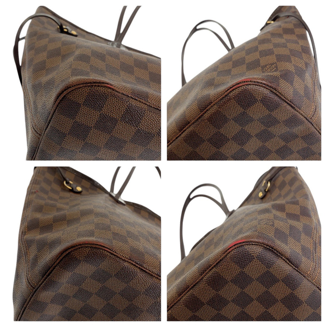 LOUIS VUITTON Tote Bag M51105 PVC Brown Gold Metal Monogram Neverfull MM
