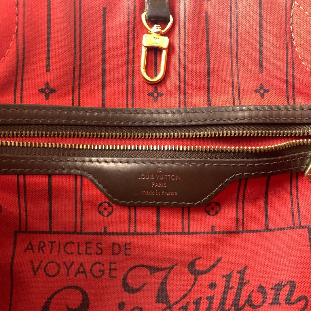 LOUIS VUITTON Tote Bag M51105 PVC Brown Gold Metal Monogram Neverfull MM