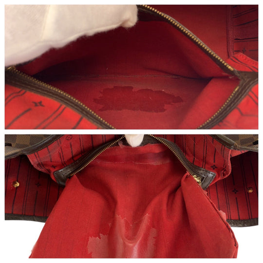 LOUIS VUITTON Tote Bag M51105 PVC Brown Gold Metal Monogram Neverfull MM