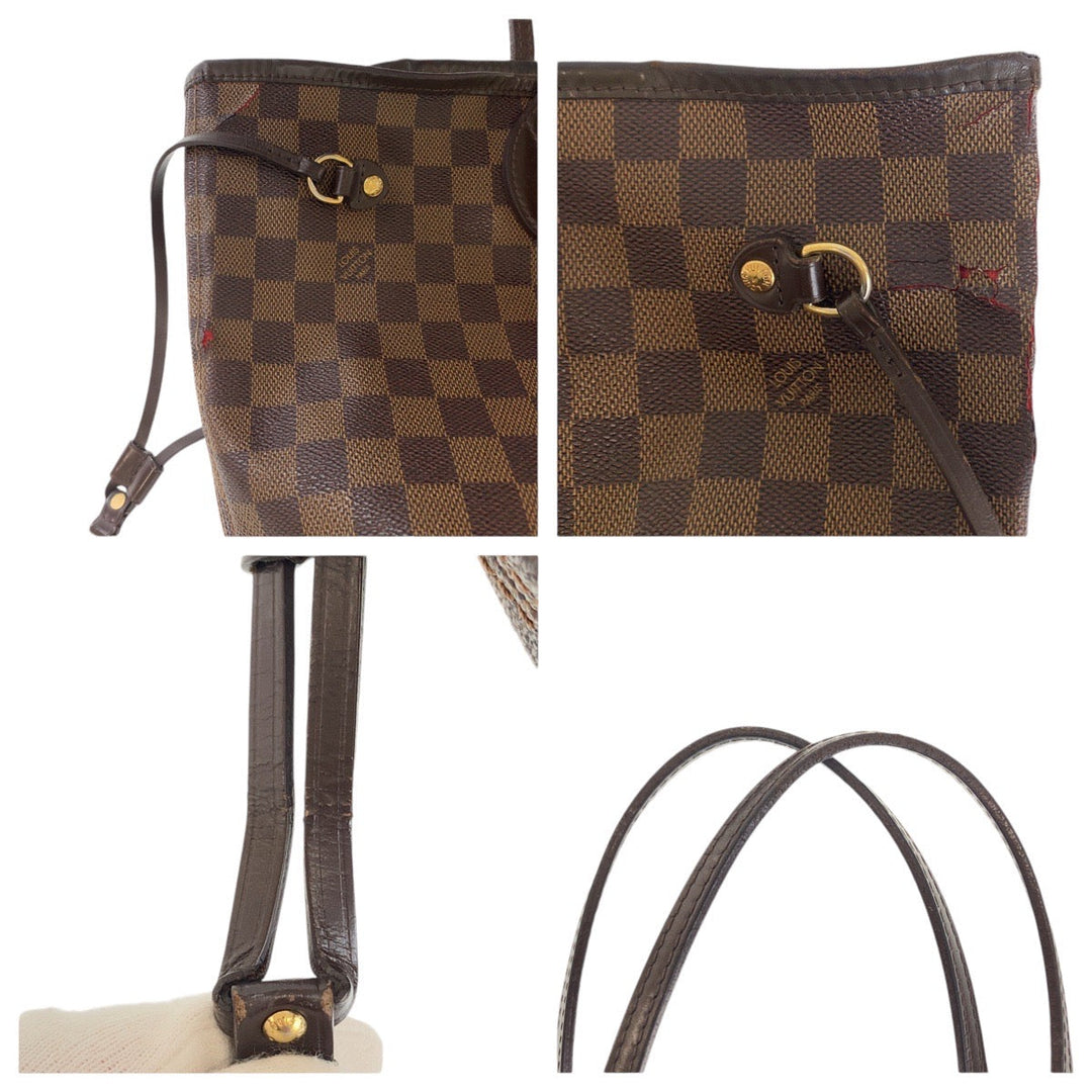 LOUIS VUITTON Tote Bag M51105 PVC Brown Gold Metal Monogram Neverfull MM