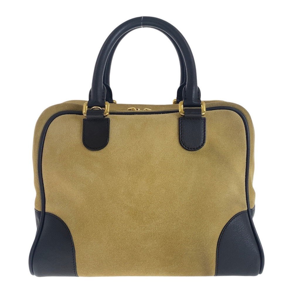 LOEWE Handbag Suede, Leather Beige Brown Gold Metal Handbag Shoulder Bag 2way anagram Amazona 25 Women Used Authentic